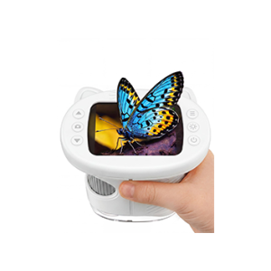 Digital Handheld Microscope for Kids, 1000X Portable Pocket Magnifying Glass with 2.4" Screen, STEM Educational Birthday Gift for Boys Girls Age 4-6 to 8-12, Outdoor Exploration Toy,White