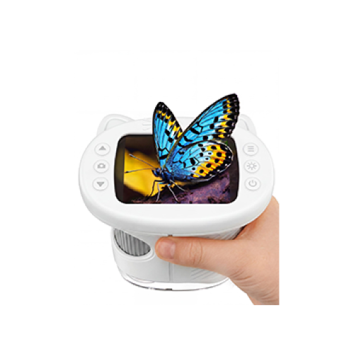 Digital Handheld Microscope for Kids, 1000X Portable Pocket Magnifying Glass with 2.4" Screen, STEM Educational Birthday Gift for Boys Girls Age 4-6 to 8-12, Outdoor Exploration Toy,White