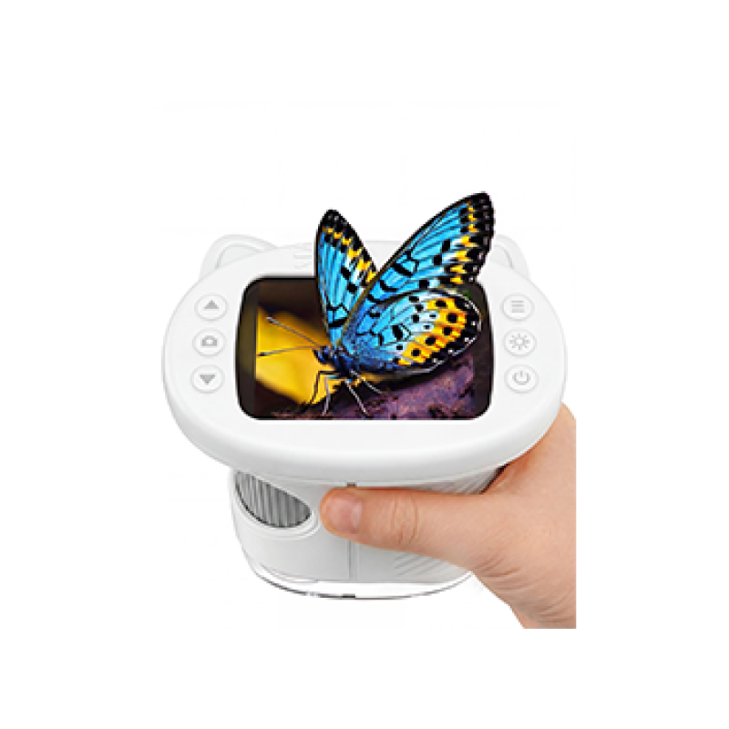 Digital Handheld Microscope for Kids, 1000X Portable Pocket Magnifying Glass with 2.4" Screen, STEM Educational Birthday Gift for Boys Girls Age 4-6 to 8-12, Outdoor Exploration Toy,White