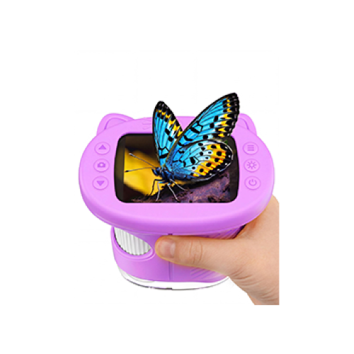 Digital Handheld Microscope for Kids, 1000X Portable Pocket Magnifying Glass with 2.4" Screen, STEM Educational Birthday Gift for Boys Girls Age 4-6 to 8-12, Outdoor Exploration Toy,Purple