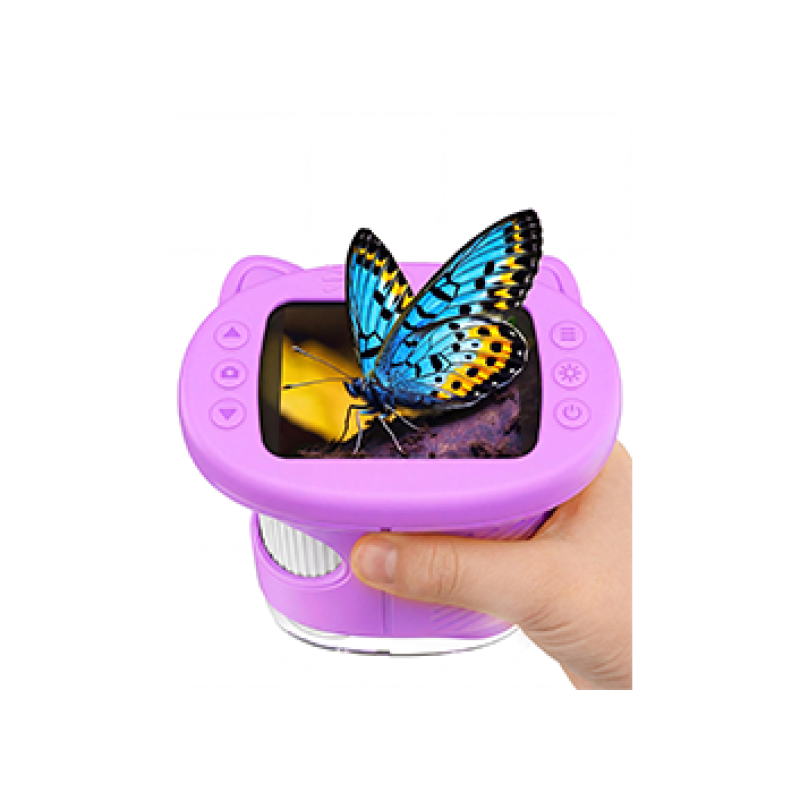 Digital Handheld Microscope for Kids, 1000X Portable Pocket Magnifying Glass with 2.4" Screen, STEM Educational Birthday Gift for Boys Girls Age 4-6 to 8-12, Outdoor Exploration Toy,Purple