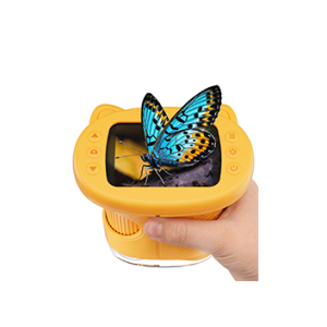Digital Handheld Microscope for Kids, 1000X Portable Pocket Magnifying Glass with 2.4" Screen, STEM Educational Birthday Gift for Boys Girls Age 4-6 to 8-12, Outdoor Exploration Toy,Yellow