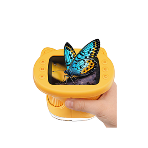 Digital Handheld Microscope for Kids, 1000X Portable Pocket Magnifying Glass with 2.4" Screen, STEM Educational Birthday Gift for Boys Girls Age 4-6 to 8-12, Outdoor Exploration Toy,Yellow