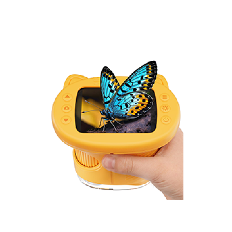 Digital Handheld Microscope for Kids, 1000X Portable Pocket Magnifying Glass with 2.4" Screen, STEM Educational Birthday Gift for Boys Girls Age 4-6 to 8-12, Outdoor Exploration Toy,Yellow